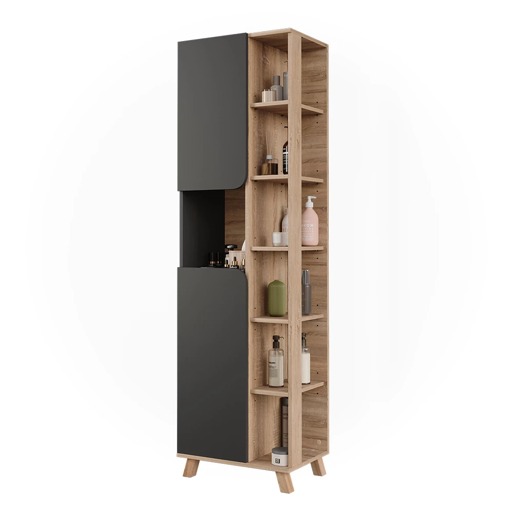Vicco Hochschrank "Karen", Sonoma/Anthrazit, 50 x 175 cm mit 2 Türen