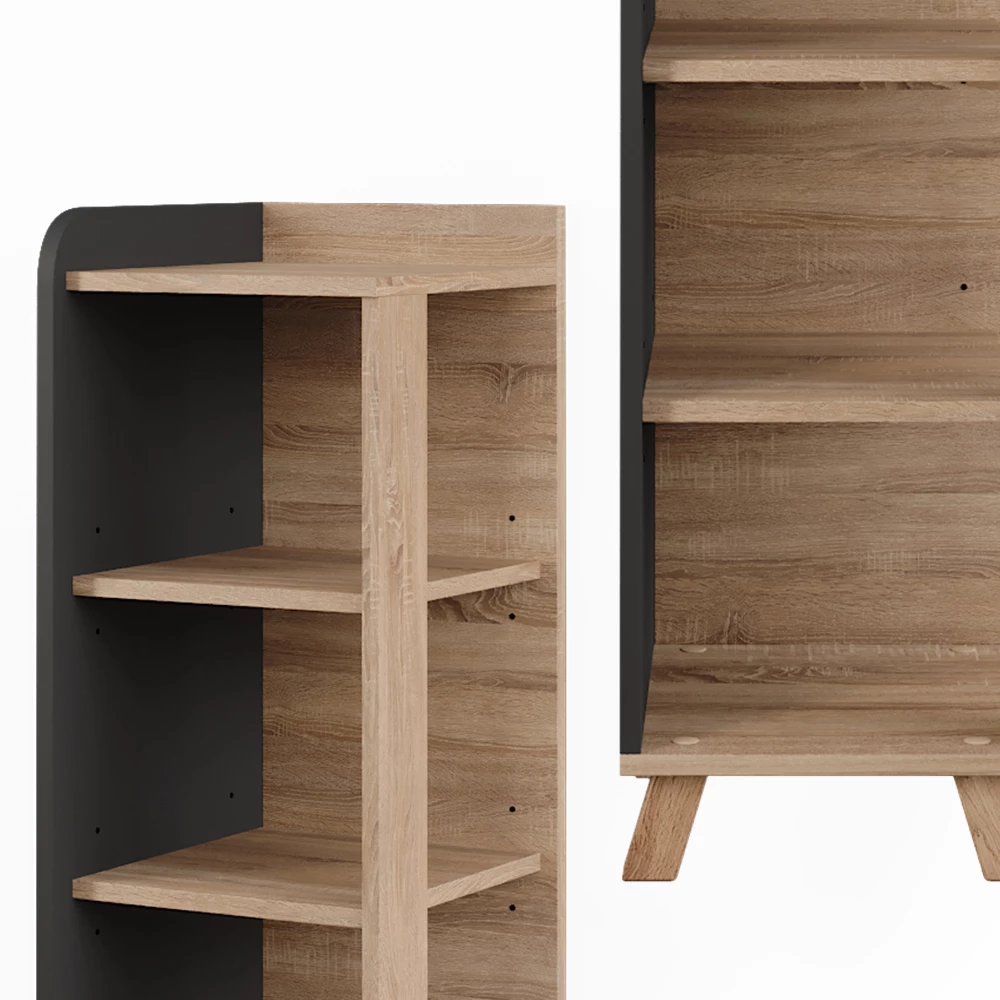 Vicco Midikast "Karen", Sonoma/antraciet, 30 x 90 cm met 4 planken