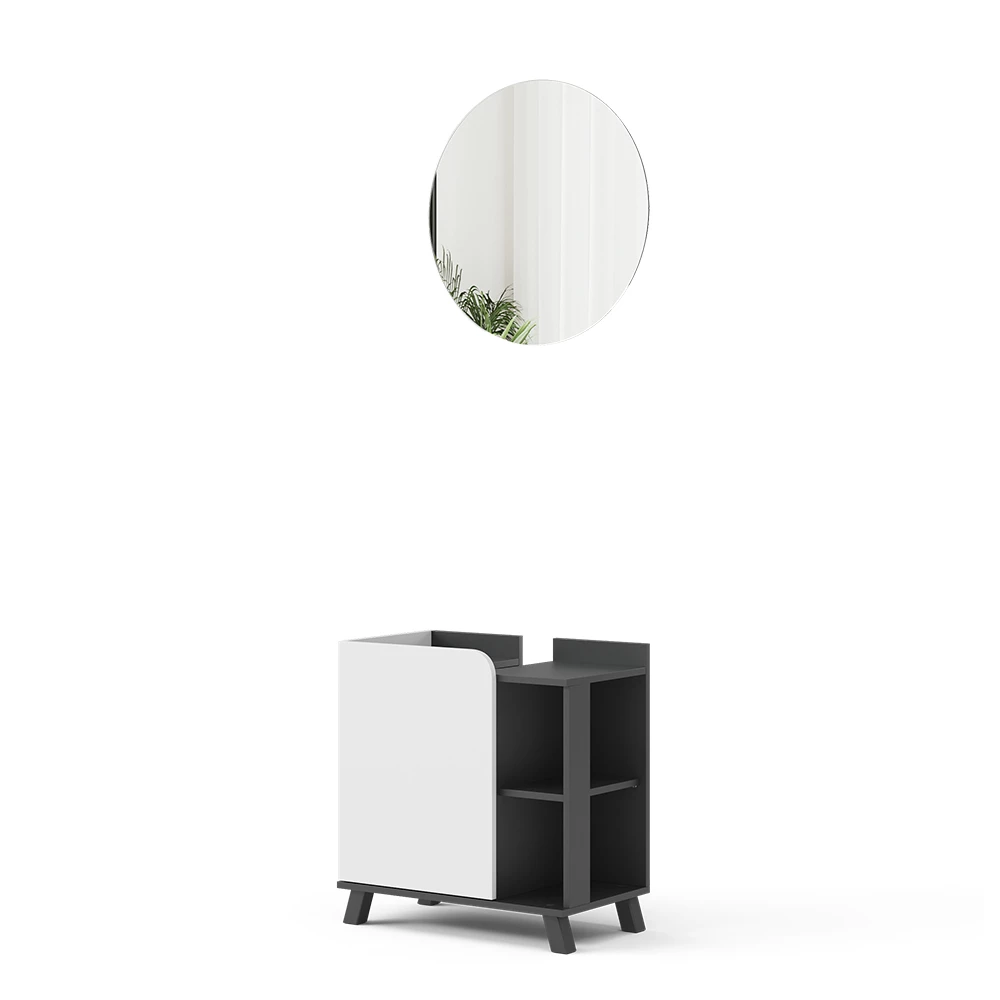 Vicco Badmöbel-Set "Karen", Anthrazit/Weiß, 2 Teile