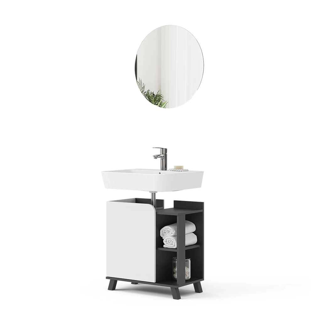 Vicco Badmöbel-Set "Karen", Anthrazit/Weiß, 2 Teile