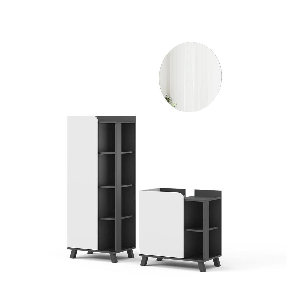 Vicco Badmöbel-Set "Karen", Anthrazit/Weiß, 3 Teile