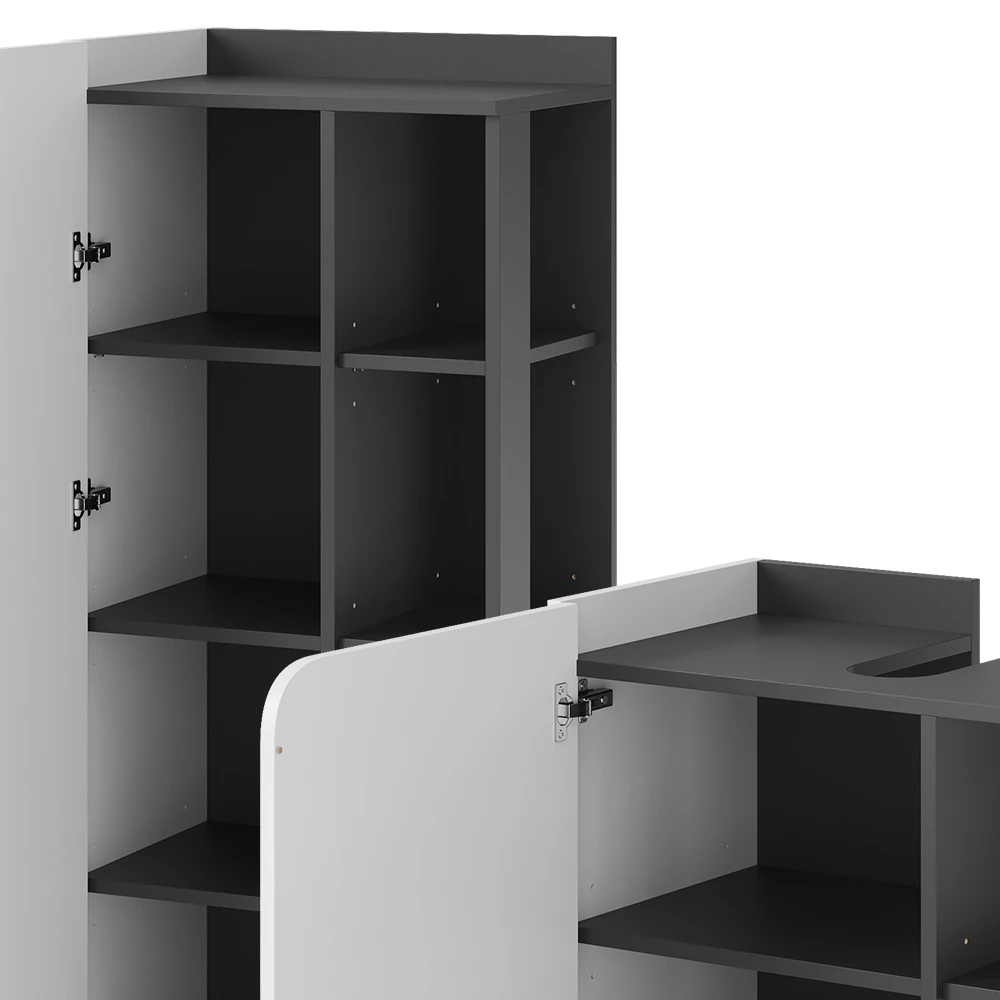 Vicco Badmöbel-Set "Karen", Anthrazit/Weiß, 3 Teile