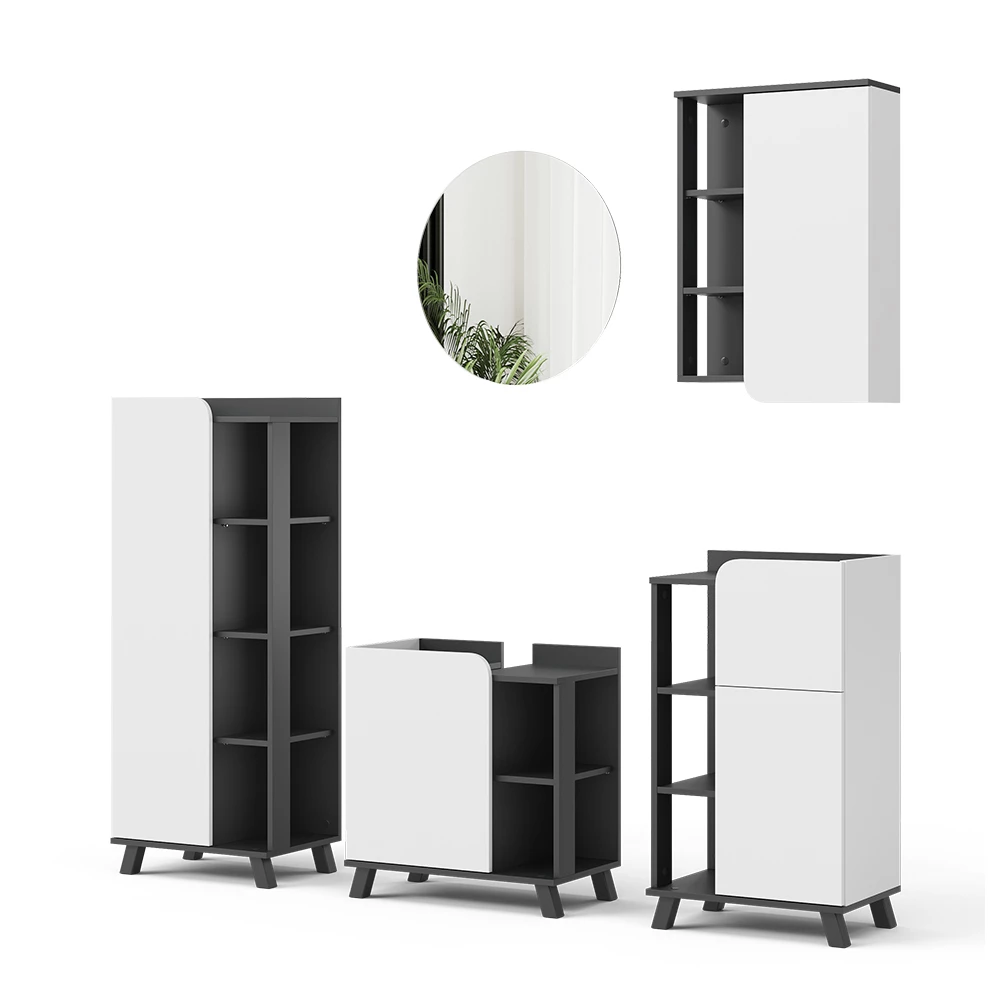 ViccoConjunto de móveis de banheiro"Karen",Antracite/branco ,5 Teile