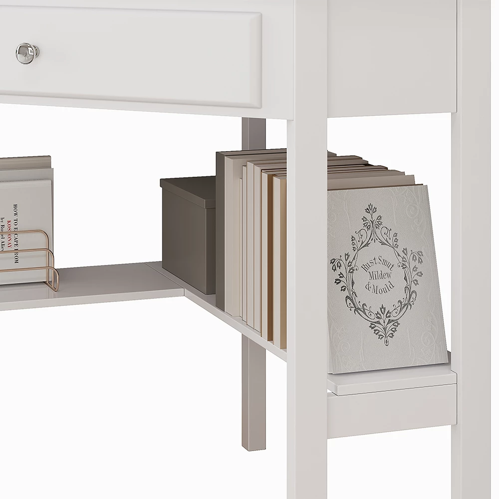 Vicco Corner vanity table White 75 x 76.8 cm ,with drawer, Velto