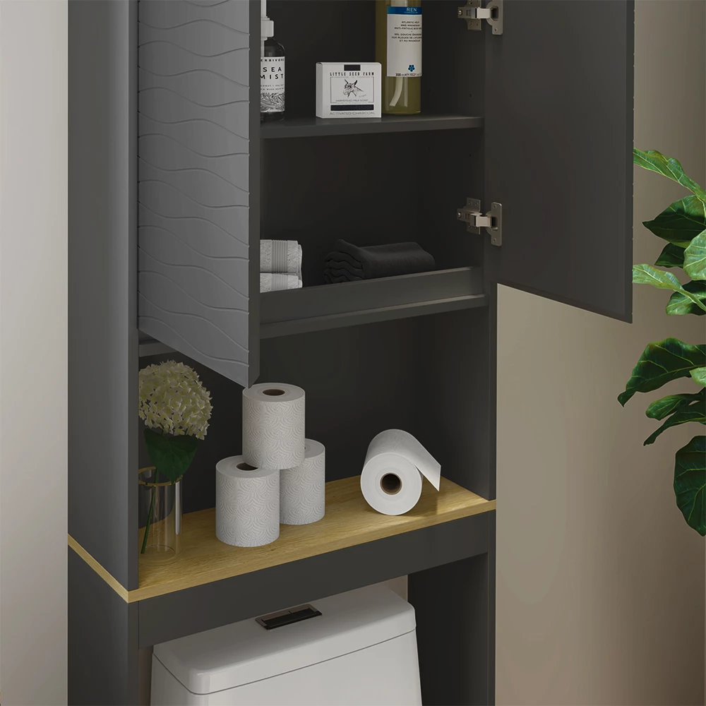Vicco Toiletskab "Livia", Antracit, 60 x 163 cm