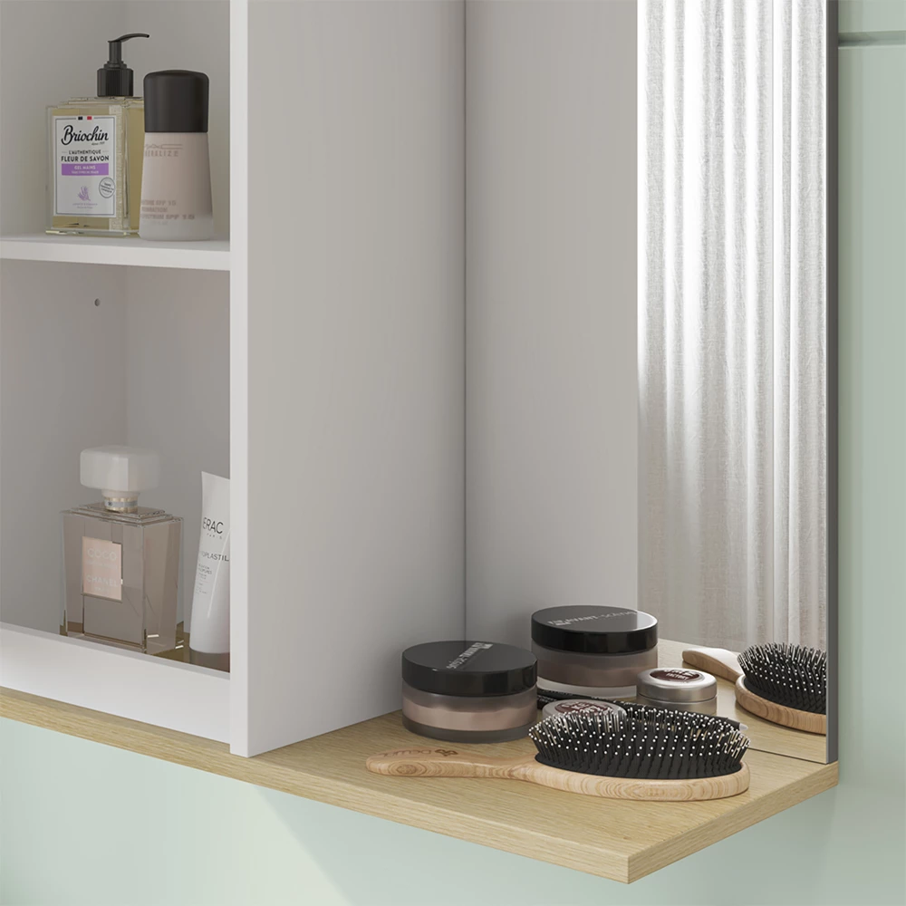 Vicco Bad Spiegelschrank "Livia", Weiß, 60 x 63 cm mit Spiegel