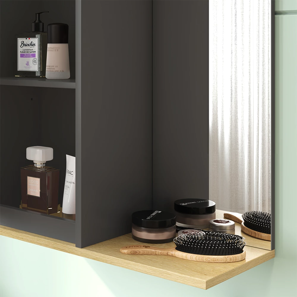 Vicco Specchio da bagno "Livia", Antracite, 60 x 63 cm