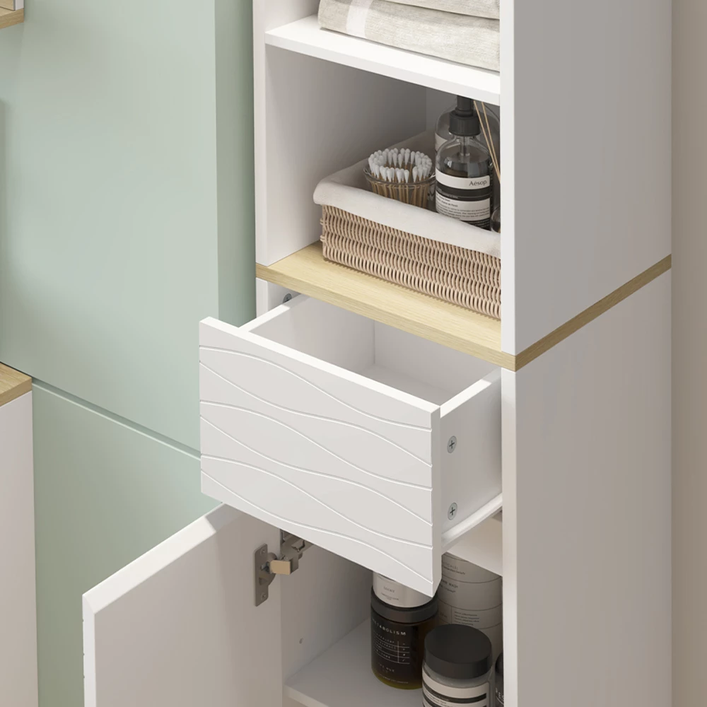 Vicco Mobili da bagno "Livia", Bianco, 30 x 151 cm con cassetti