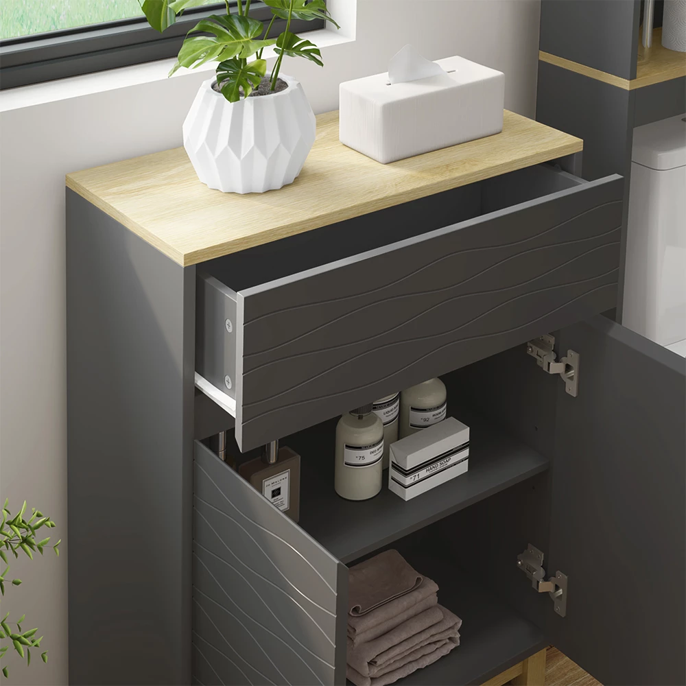 Vicco Midischrank "Livia", Anthrazit, 60 x 80 cm mit Schublade