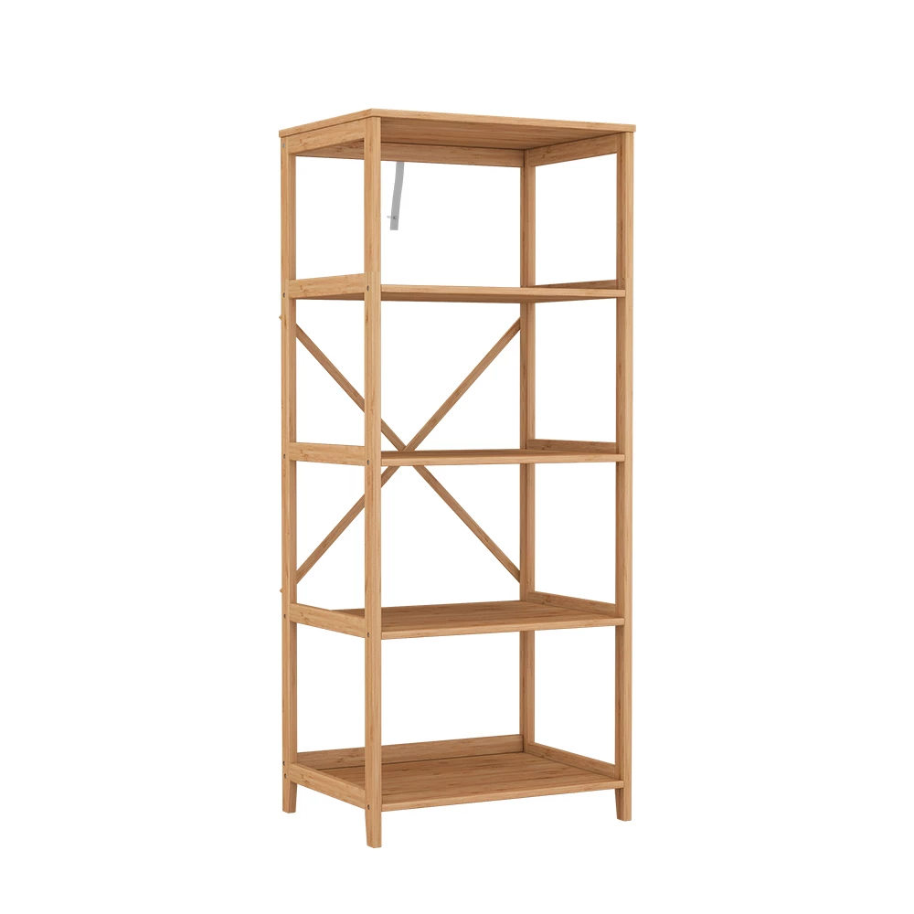 Vicco Polica za knjige "Novaro", Bambus, 48.3 x 144 cm mit 5 Fächern