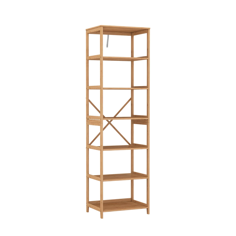 Vicco Knjižna polica "Novaro", Bambus, 48.3 x 166.5 cm s 7 predali