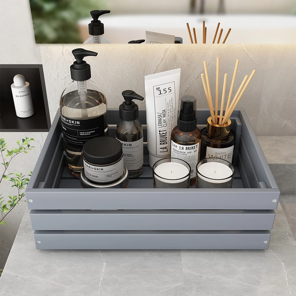 Schubkasten in Grau auf weißem Hintergrund