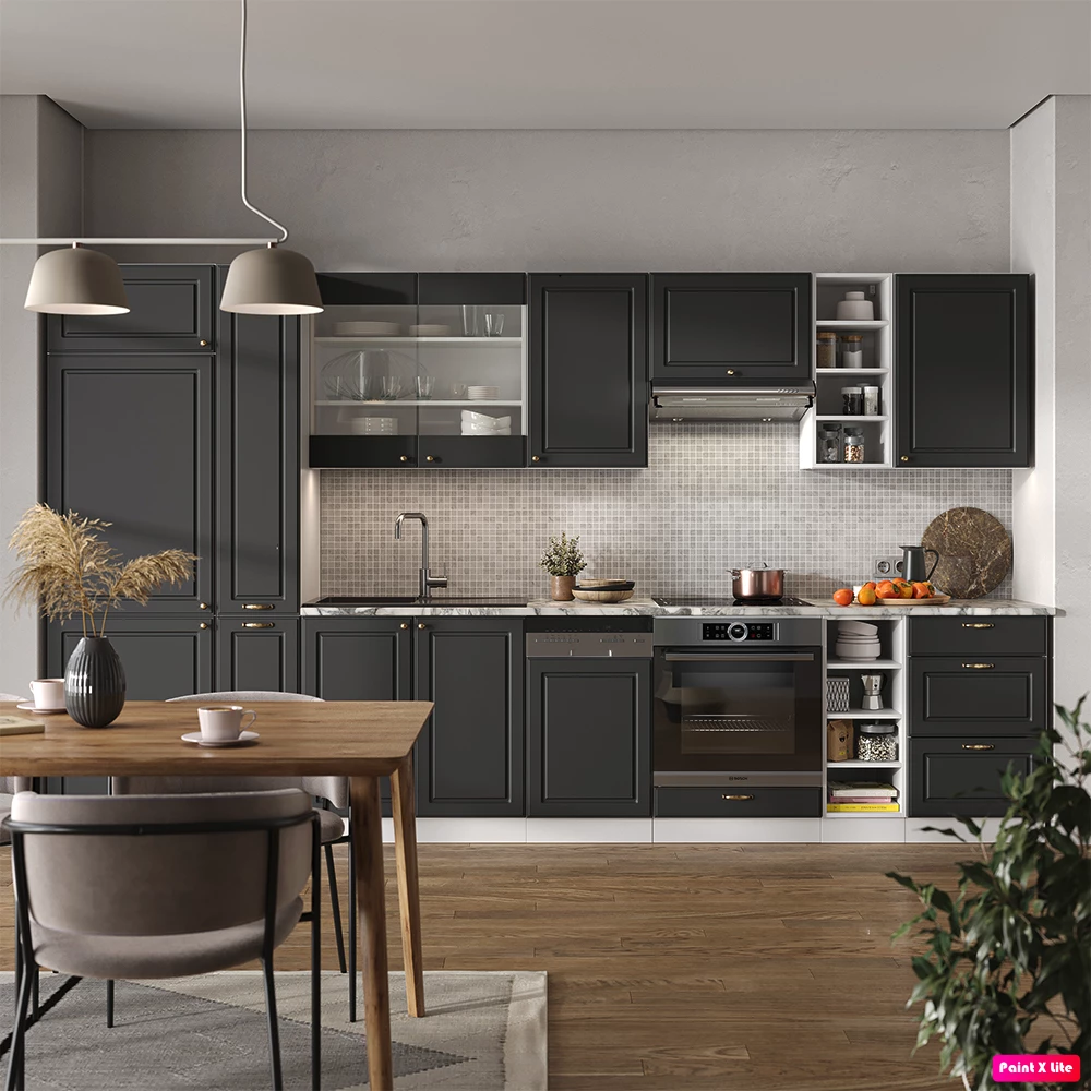 Vicco Pentry Antracit guld/vit 355cm, Fame-Line