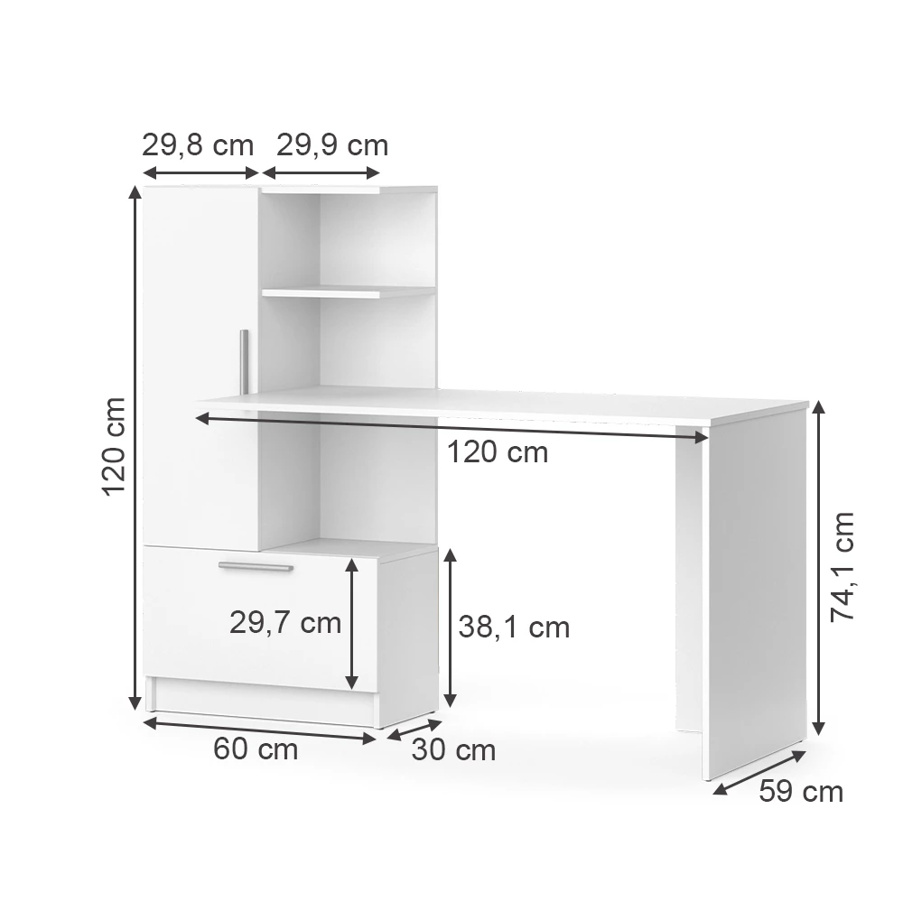 livinity® Schreibtisch Weiß 150 x 59.3 cm, Tomy