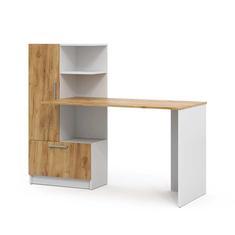 Vicco Schreibtisch Weiß/Goldkraft Eiche 150 x 59 +, Tomy