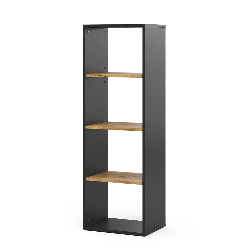 ViccoRaft pentru cărți"Tomy",Stejar antracit/Goldkraft ,40x120 cm ,4 compartimente