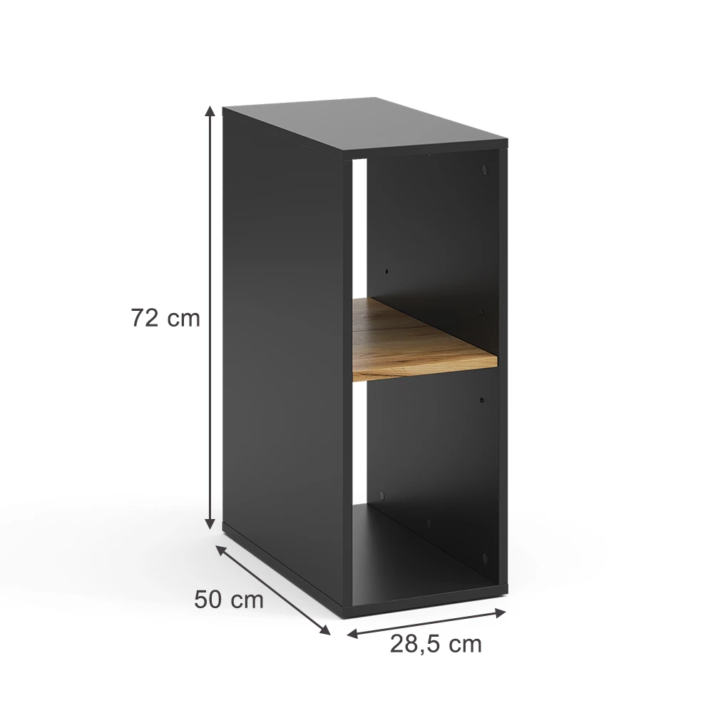 Vicco Szafka na komputer "Tomy", Antracyt/złoty dąb, 28.5 x 50 cm 2 przedziały