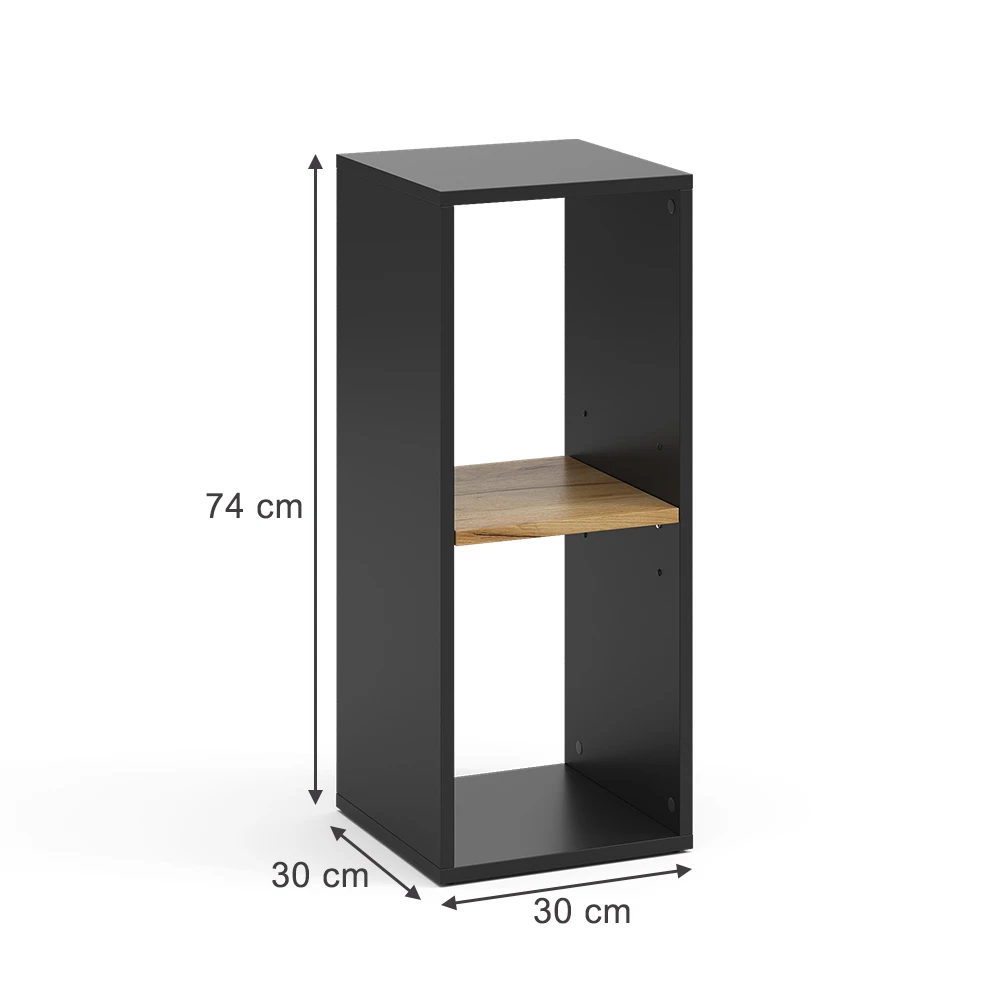 ViccoEstante"Tomy",Carvalho Antracite/Goldkraft ,30x74 cmmit 2 offene Fächern