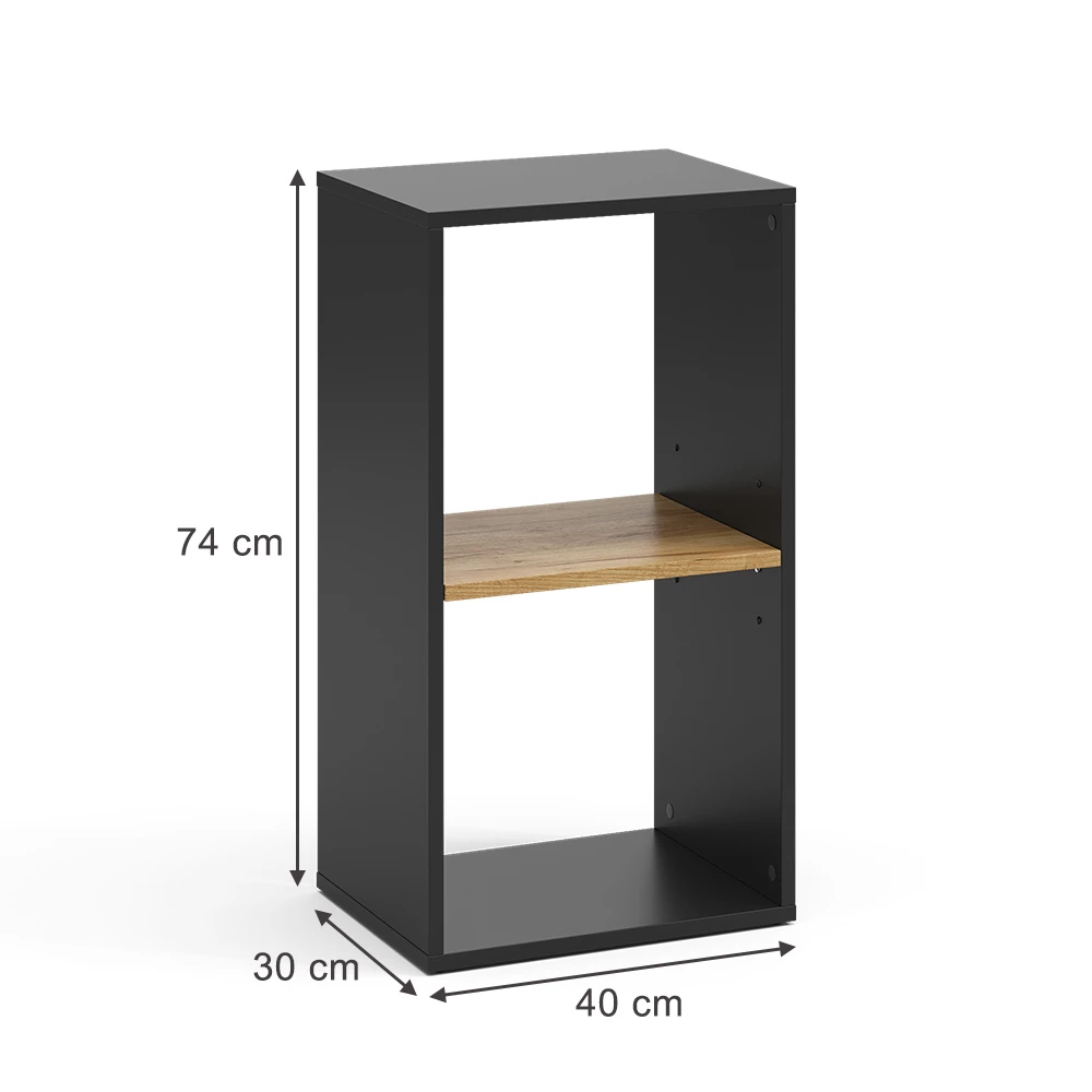 Vicco"Tomy",Carvalho Antracite/Goldkraft ,40x74 cmmit 2 offenen Fächern
