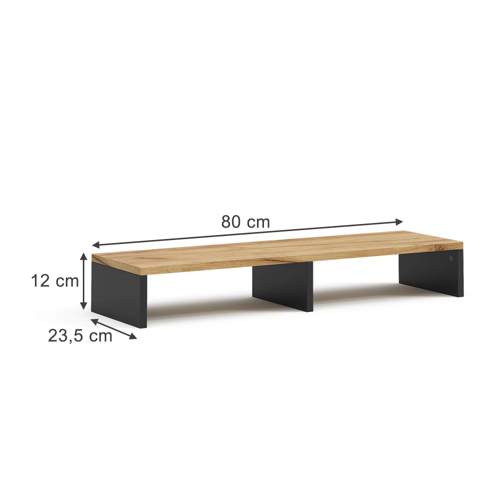 ViccoSuporte para monitor"Tomy",Carvalho Antracite/Goldkraft ,80x12 cm