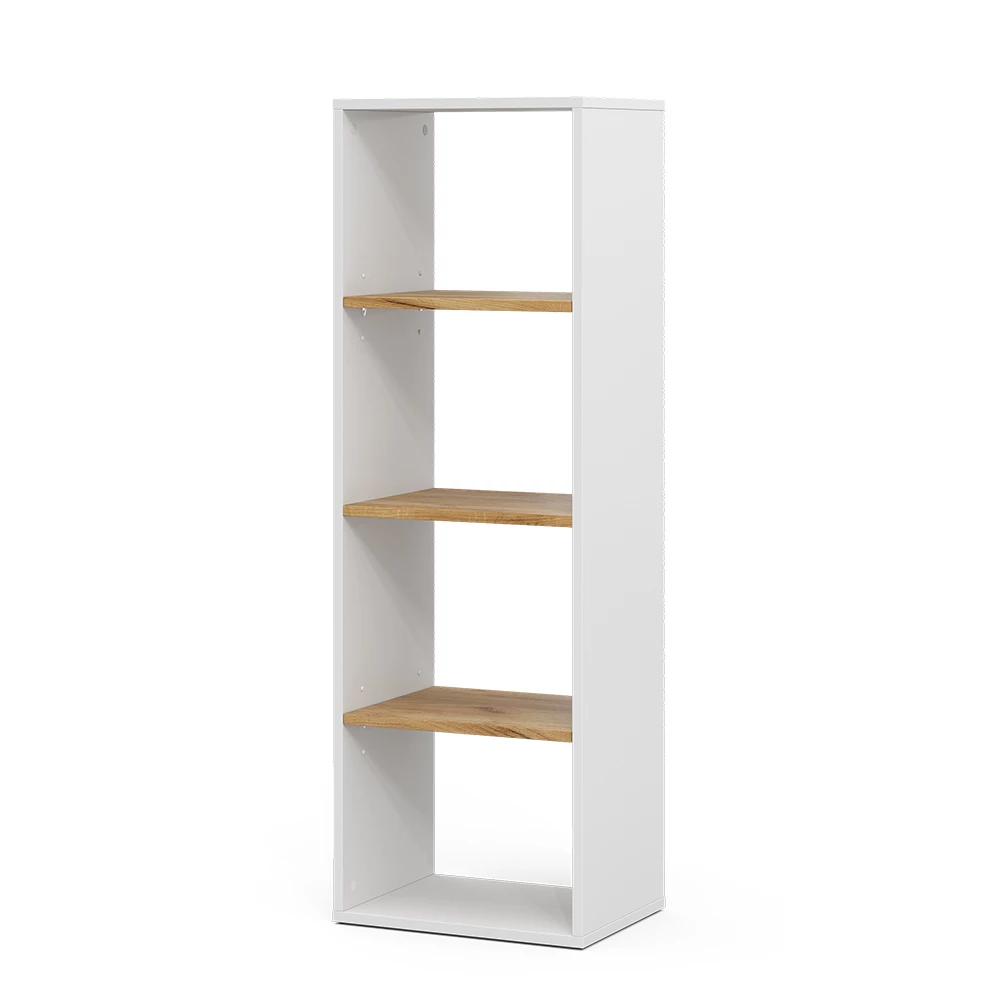 ViccoBücherregal"Tomy",Weiß/Goldkraft Eiche ,40x120 cm ,4 Fächer