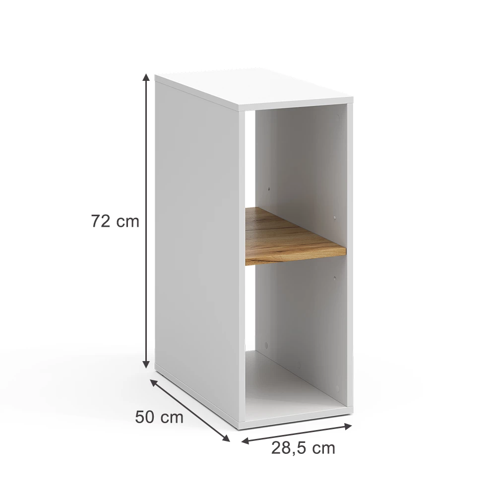 Vicco Szafka na komputer "Tomy", Biały/złoty dąb, 28.5 x 50 cm z 2 otwartymi przedziałami