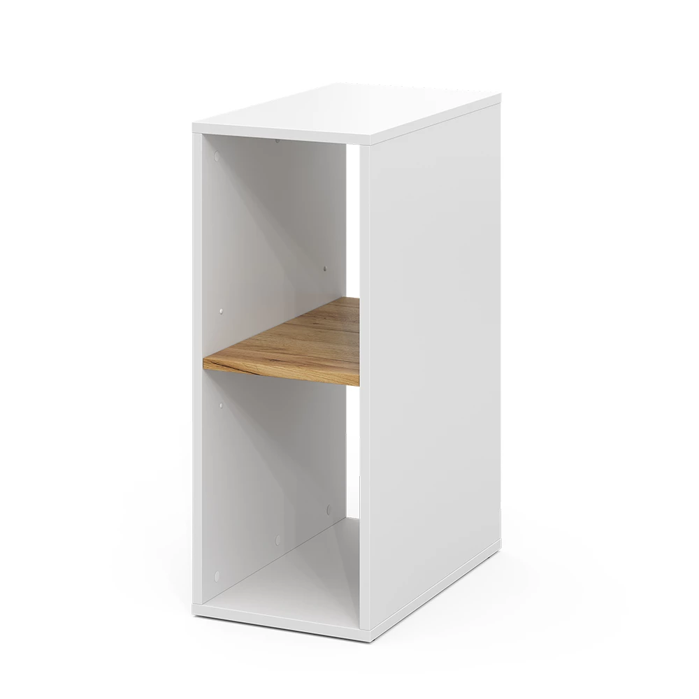 Vicco Szafka na komputer "Tomy", Biały/złoty dąb, 28.5 x 50 cm z 2 otwartymi przedziałami