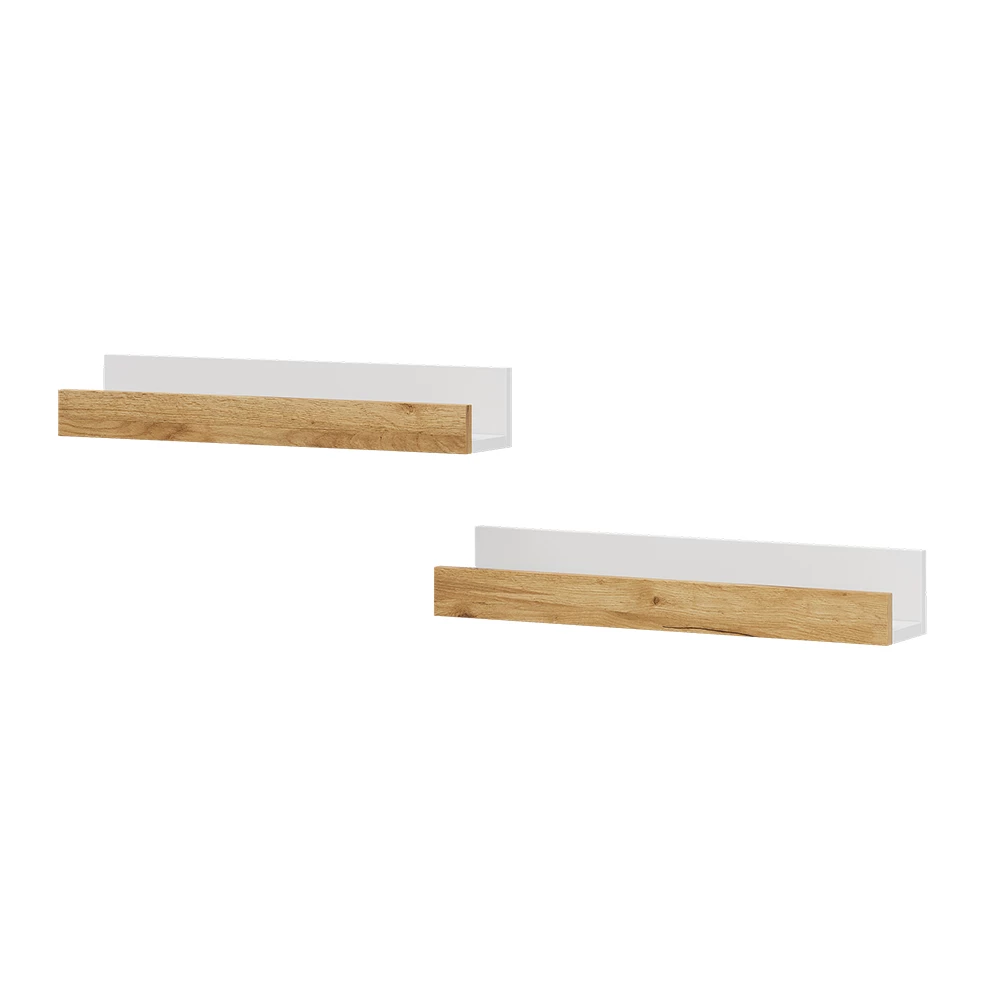 ViccoWandregal"Tomy",Weiß/Goldkraft Eiche ,60x10 cm 2er Set