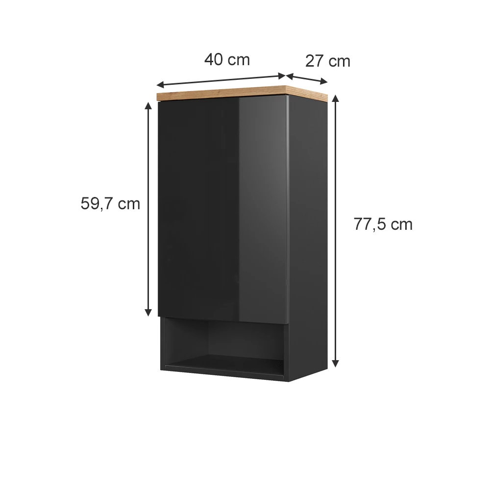 Vicco Dulap pentru baie antracit 40x77.5 cm, Eden