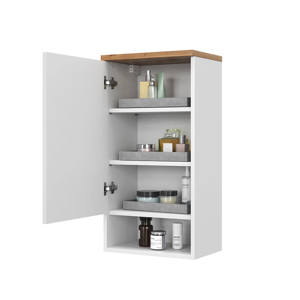 Vicco Badschrank Weiß 40 x 77.5 cm mit 4 Fächer, Eden