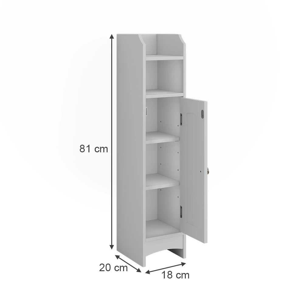 Vicco Midi omarica "Bianco", Bela, 18 x 81 cm s 5 predali