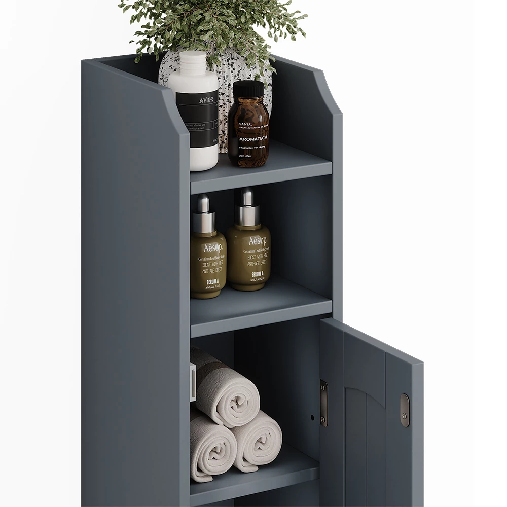 Vicco mobiletto bagno "Bianco", Grigio, 18 x 81 cm con 5 scomparti