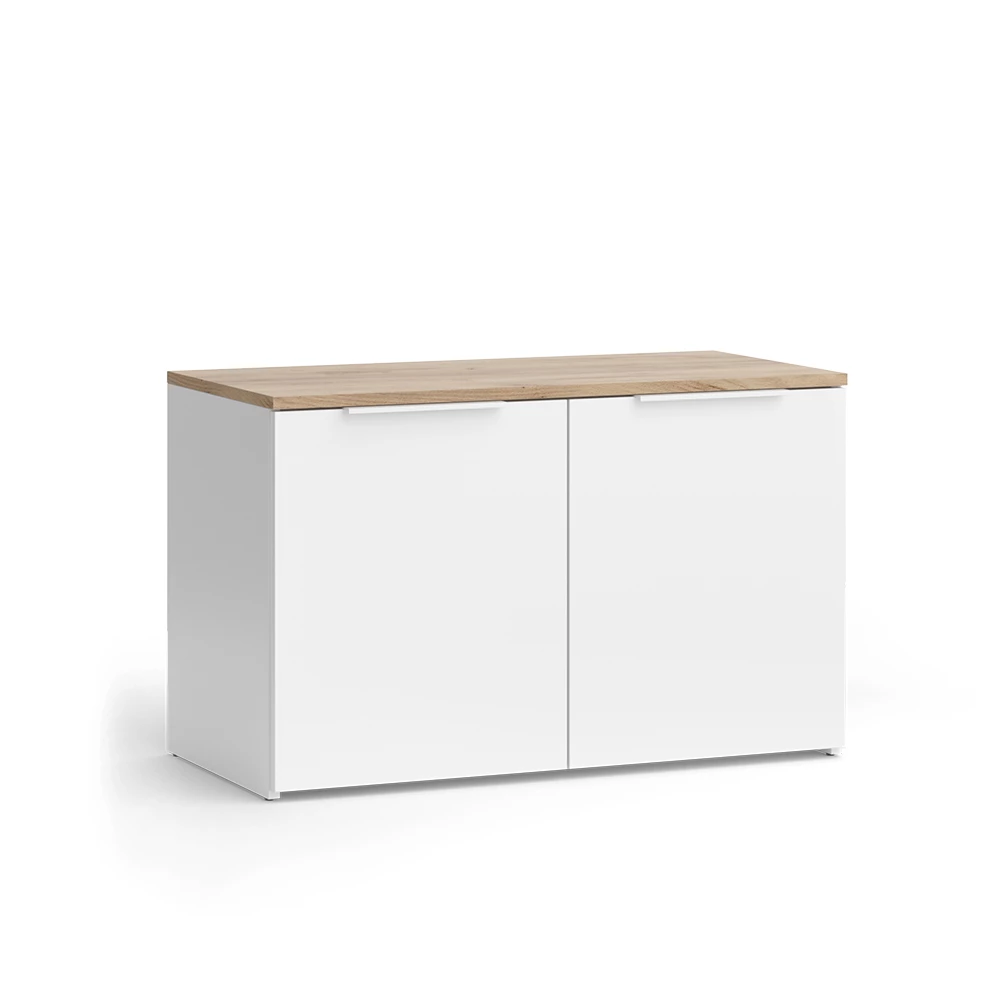 Vicco Credenza Bianco/Sonoma 80 x 50 cm con 2 porte, Wido