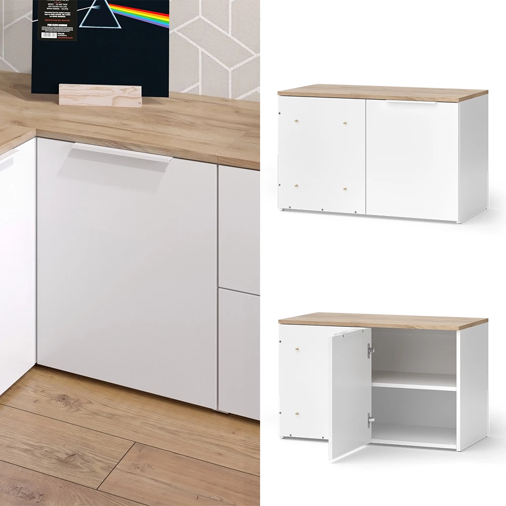 Vicco Sideboard Vit/Sonoma 80x50 cmmed dörr, Wido