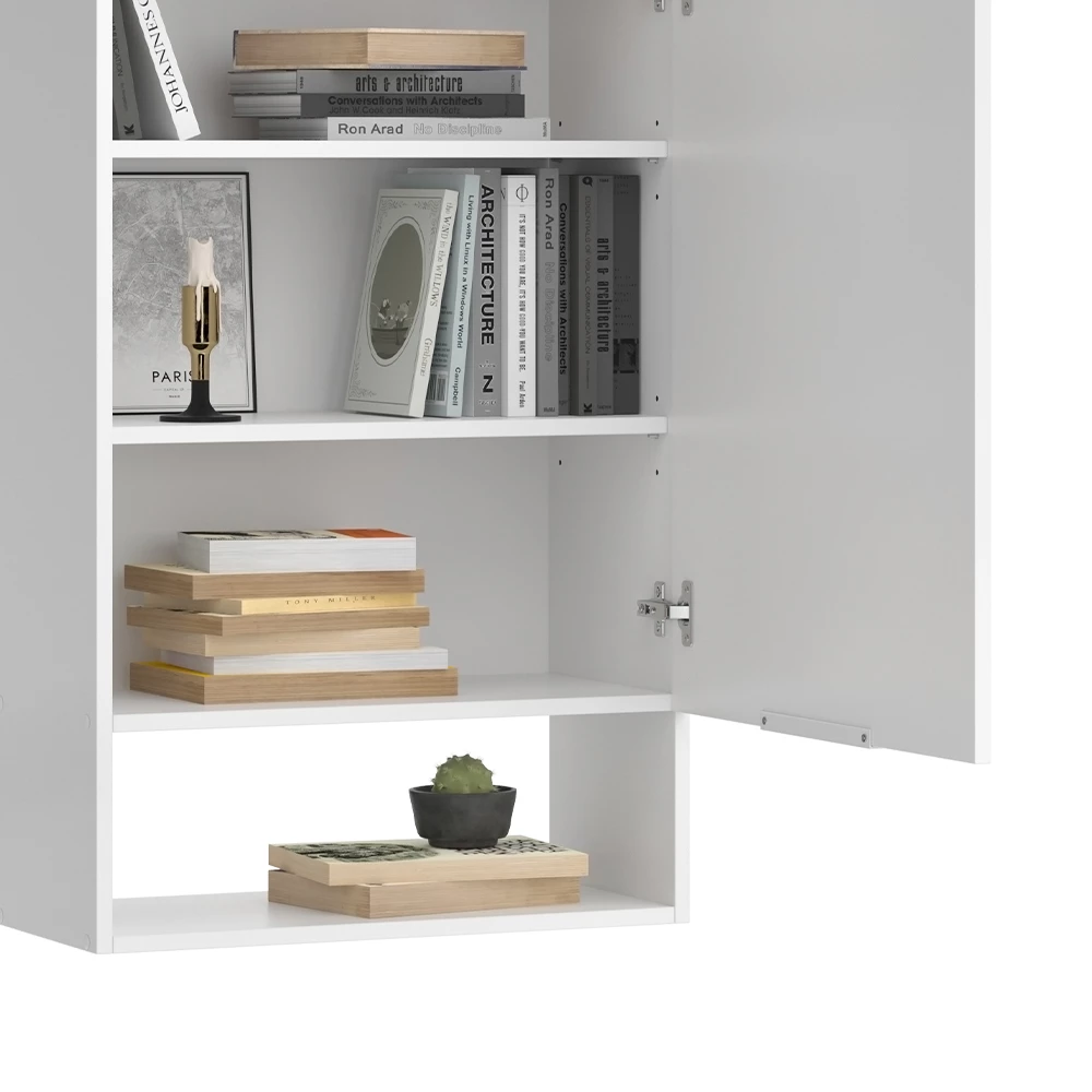 livinity® Wohnwand Weiß/Sonoma 5 Teile, Wido