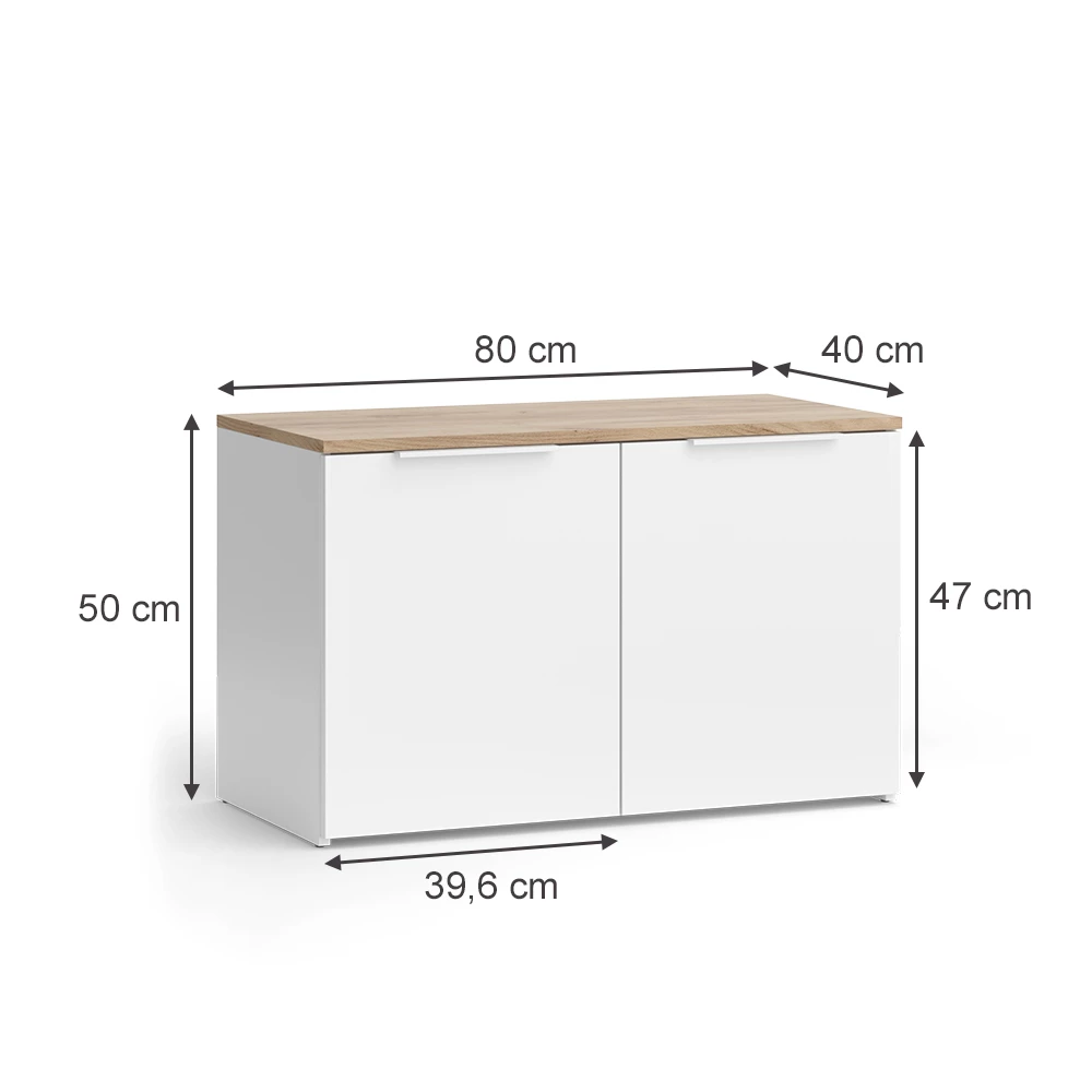 livinity® Wohnwand Weiß/Sonoma 2 Teile, Wido