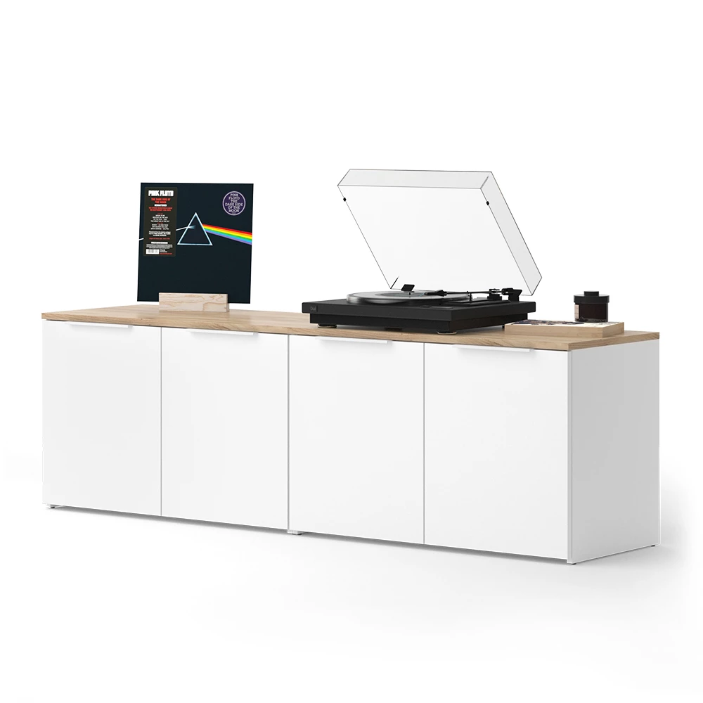 livinity® Wohnwand Weiß/Sonoma 2 Teile, Wido