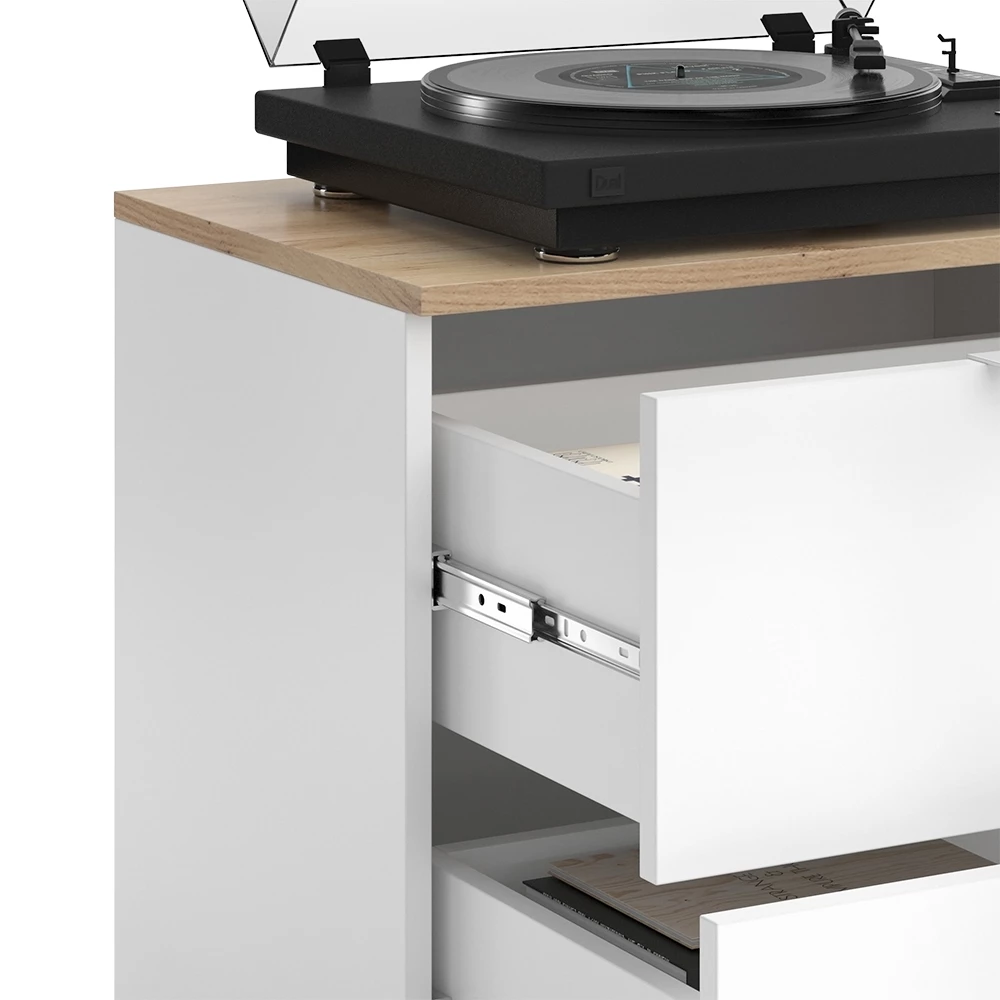 livinity® Wohnwand Weiß/Sonoma 3 Teile, Wido