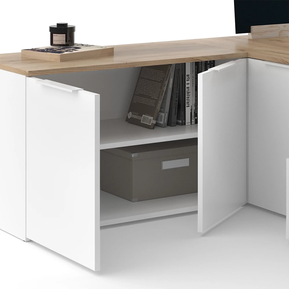livinity® Wohnwand Weiß/Sonoma 5 Teile, Wido