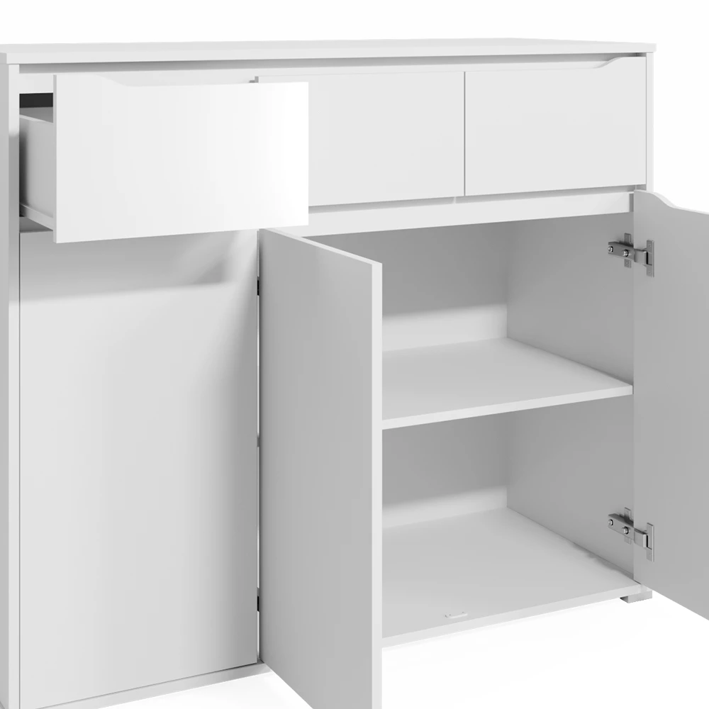 Vicco Sideboard White 120 x 101.6 cm with drawers, Ruben