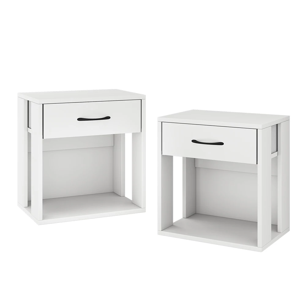 Vicco Măsuță de pat Alb 39x41 cm Set de 2, Virela