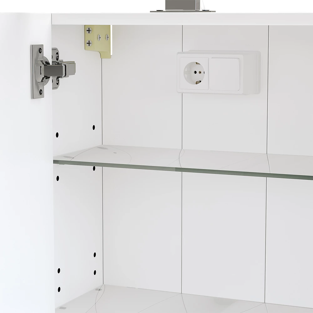 Vicco Mobile a specchio per il bagno Bianco 40 x 60 cm con illuminazione a LED, Lavio