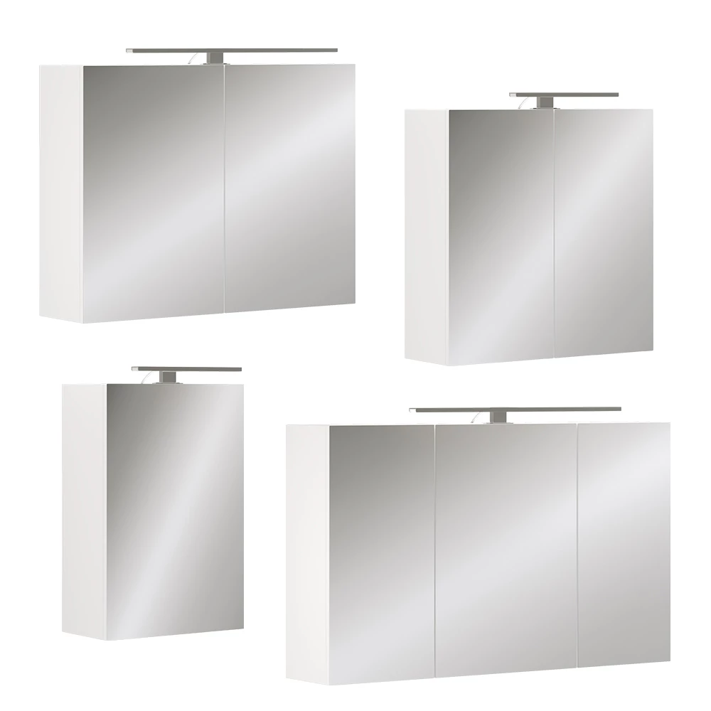 Vicco Mobile a specchio per il bagno Bianco 40 x 60 cm con illuminazione a LED, Lavio