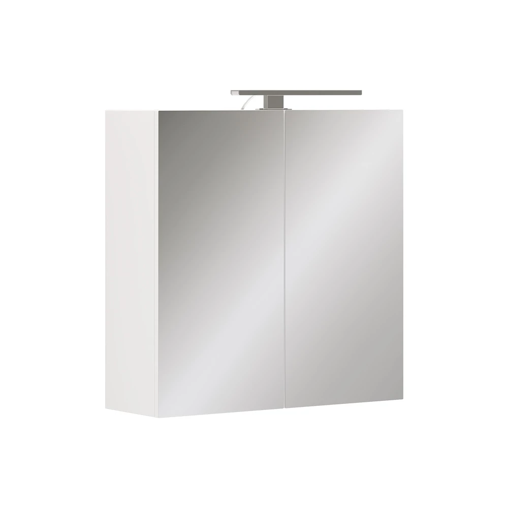 Vicco Badspiegelschrank Weiß 60 x 60 cm mit LED-Beleuchtung, Lavio