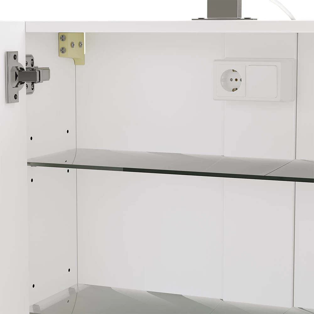 Vicco Badspiegelschrank Weiß 60 x 60 cm mit LED-Beleuchtung, Lavio