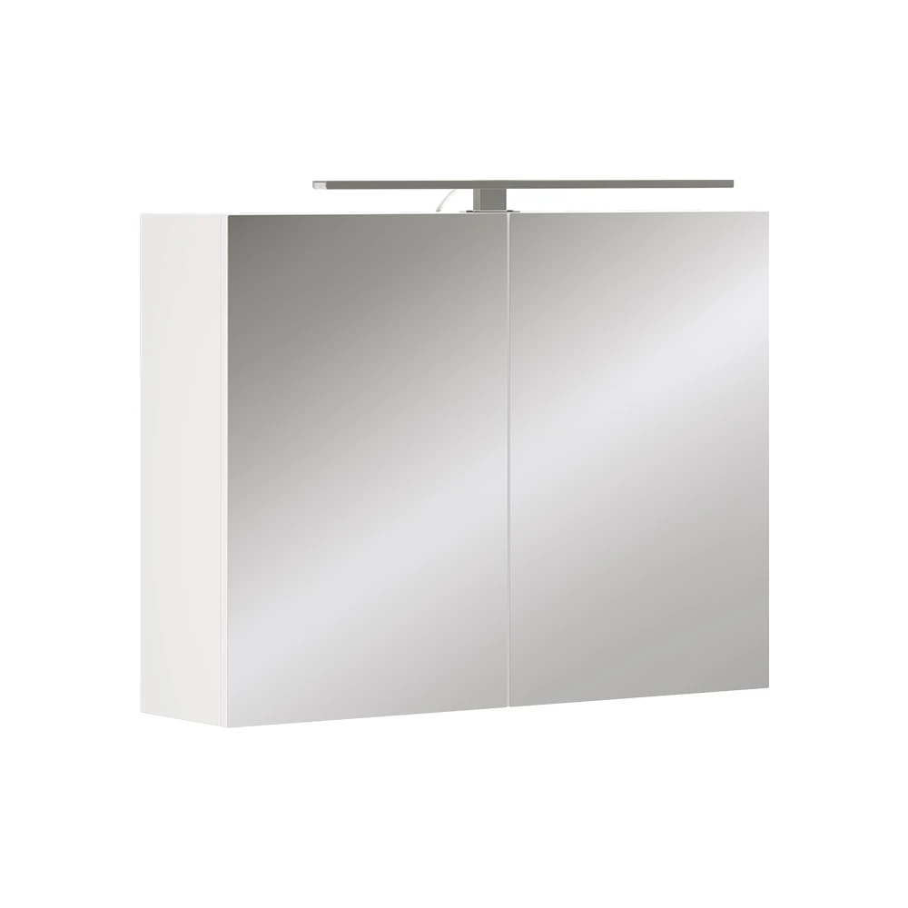 Vicco Badspiegelschrank Weiß 80 x 60 cm mit LED-Beleuchtung, Lavio