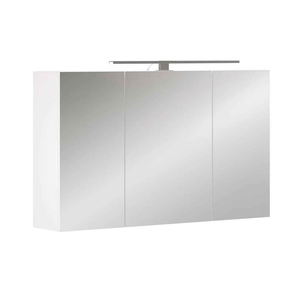 Vicco Badkamerspiegelkast Wit 100 x 60 cm met 3 deuren en LED-verlichting, Lavio