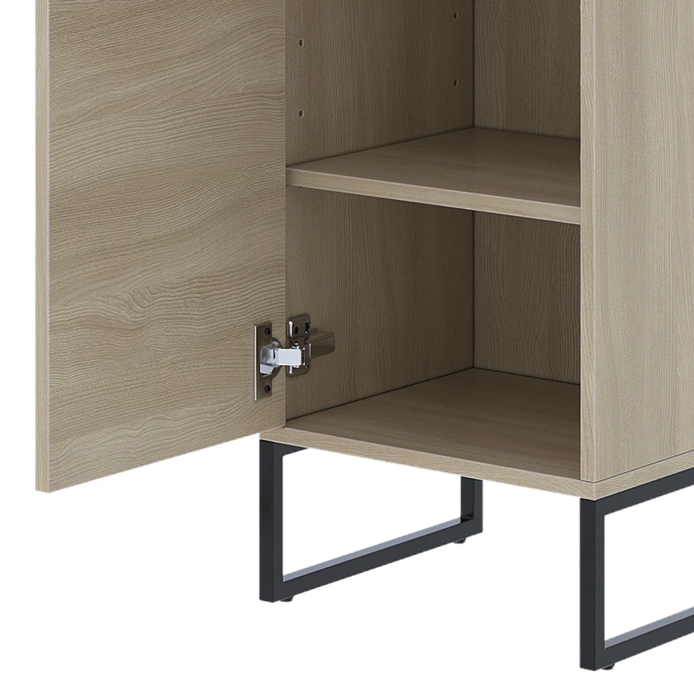 Vicco Midischrank Eiche/Schwarz 36 x 116.5 cm, Vionna