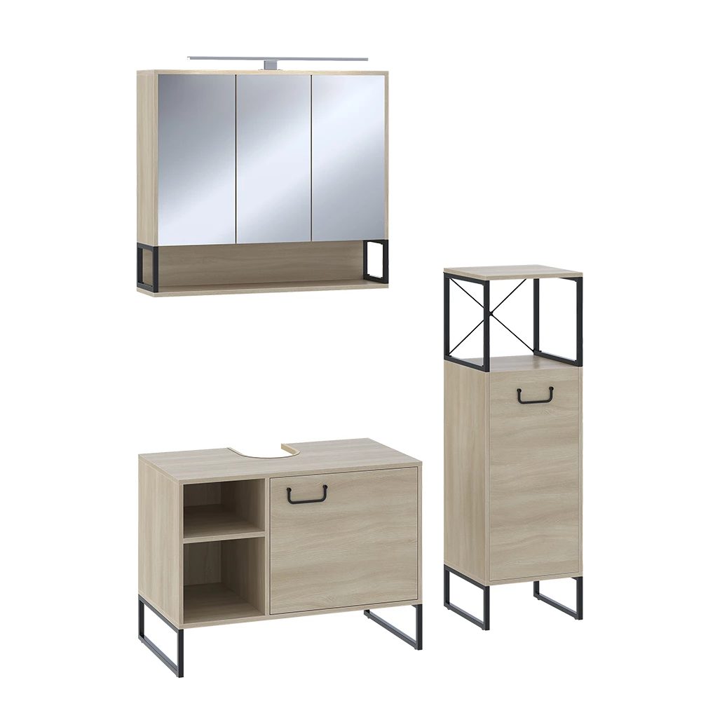 Vicco Badmöbel-Set Eiche 3 Teile, Vionna