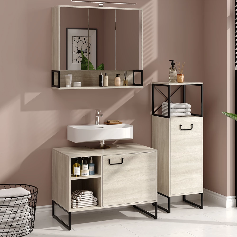 Vicco Badmöbel-Set Eiche 3 Teile, Vionna
